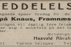 Bilde av Håvald Abrahamsen, kjøttforretning og pølsefabrikk